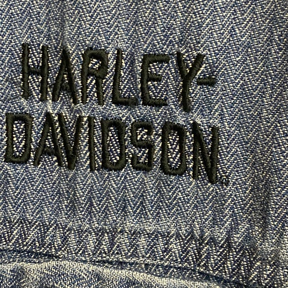 EUC VINTAGE HARLEY-DAVIDSON DENIM BUTTON DOWN SHIRT - Picture 5 of 13